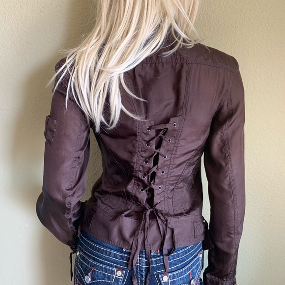 Express Tops - NWT EXPRESS Silk Corset Jacket Blouse